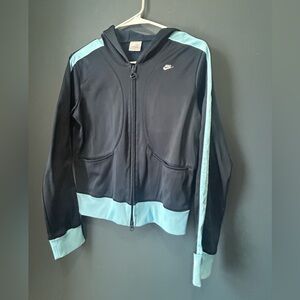 Vintage Y2K Nike Blue and Light Blue Hoodie| vintage Nike gear |collectible